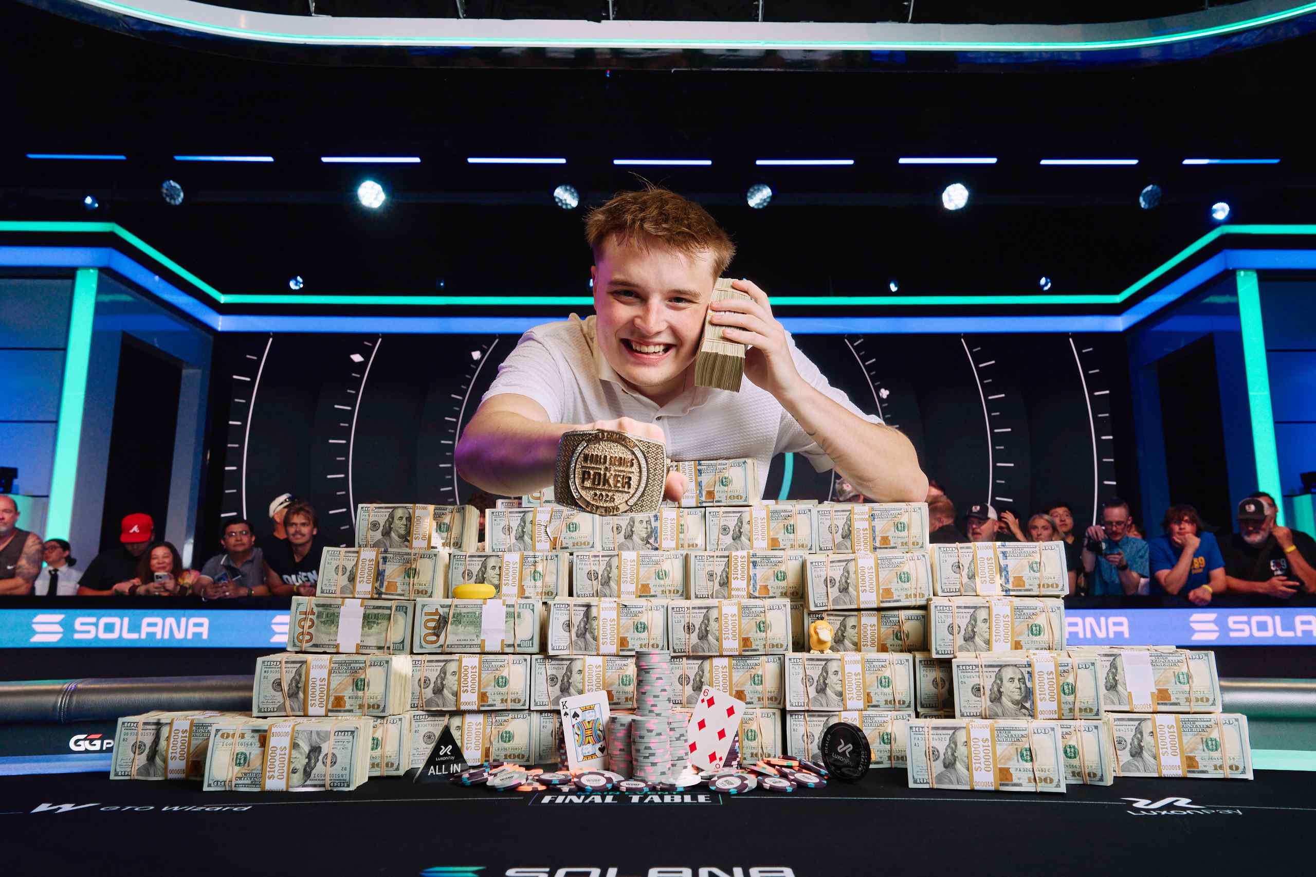Lucas Jumalon winning the 2026 WSOP Main Event